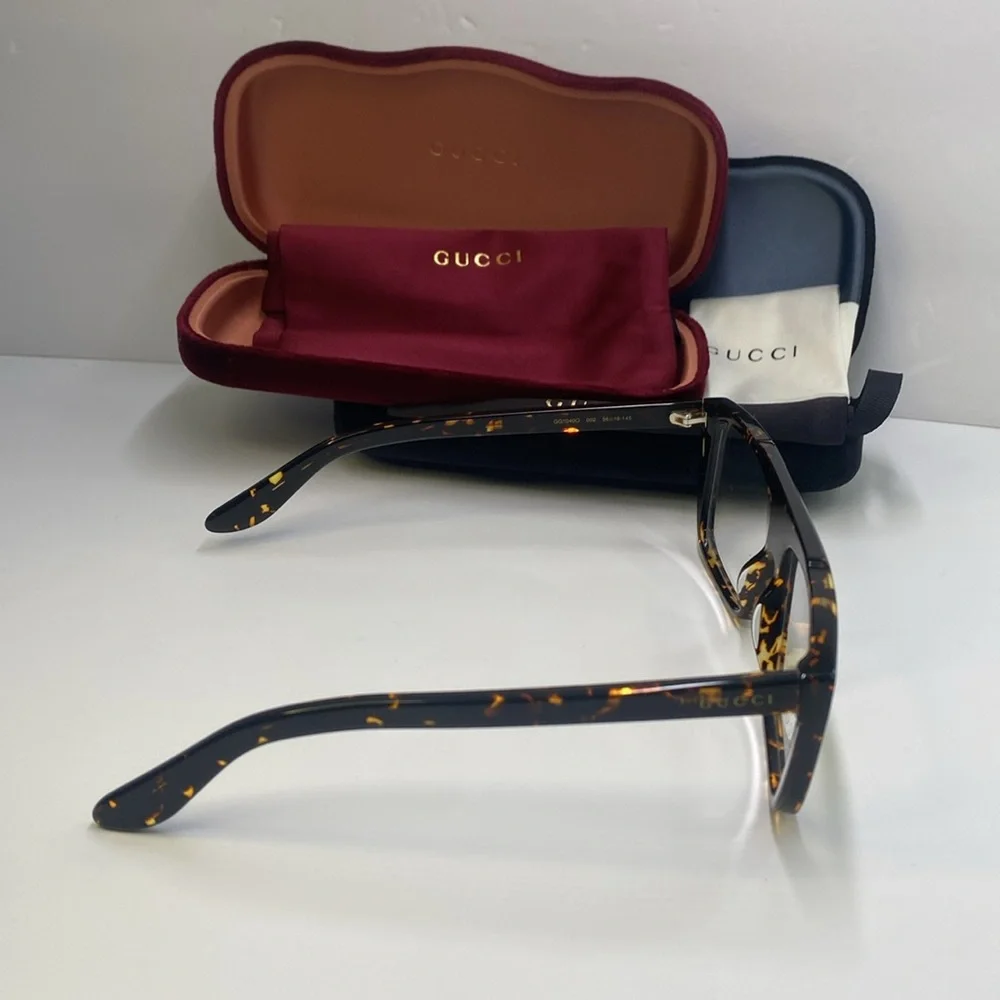 New Authentic Gucci GG1040O 002 dark tortoise Eyeglasses